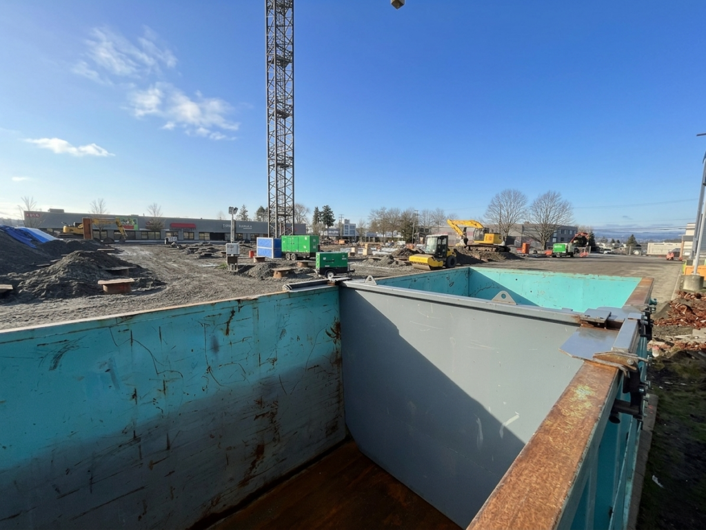 ReCap's patent pending bin divider on an active construction site.